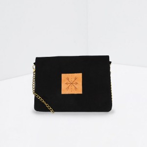 SLON: Natural Leather Clutch Black